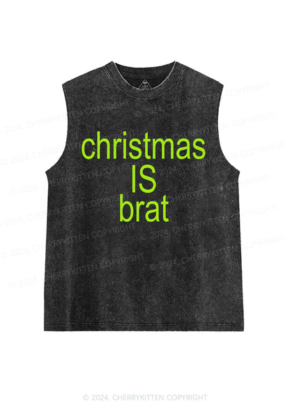 Christmas Is Brat Y2K Washed Tank Cherrykitten