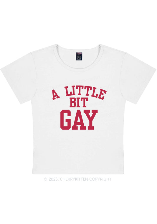 A Little Bit Gay Y2K Baby Tee Cherrykitten