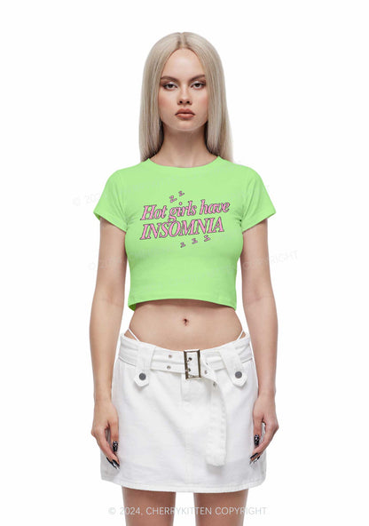 Hot Girls Have Insomnia Y2K Baby Tee Cherrykitten