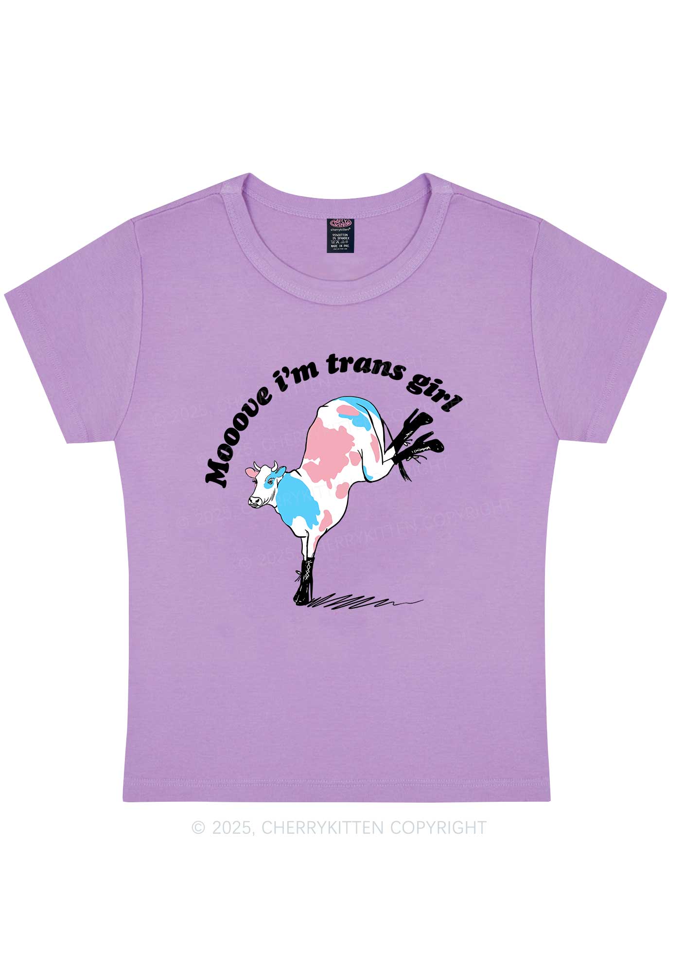 Mooove Im Trans Girl Y2K Baby Tee Cherrykitten