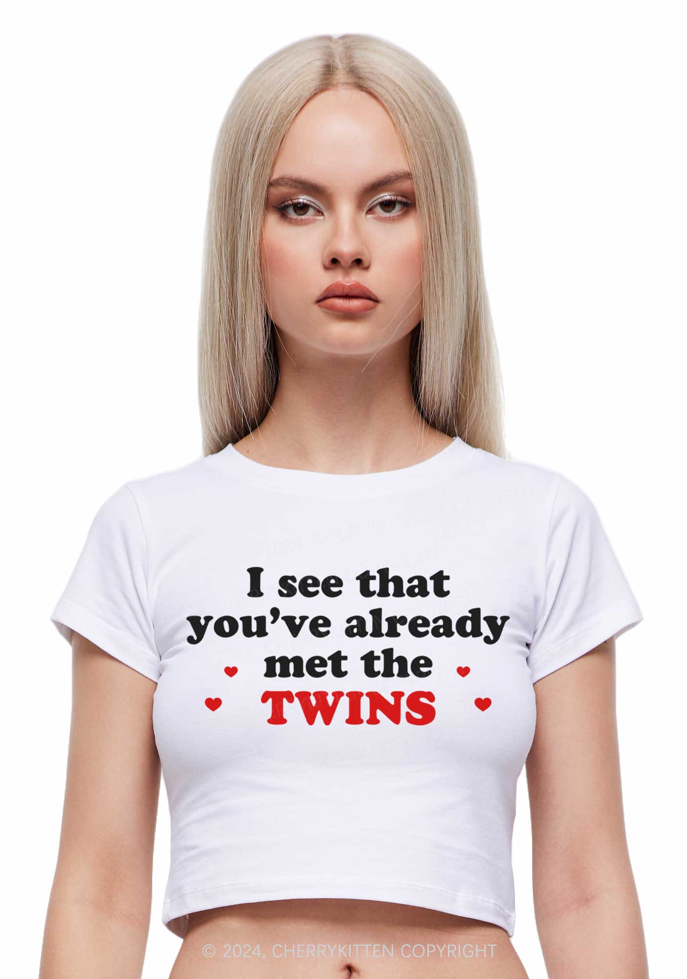 You've Already Met The Twins Y2K Baby Tee Cherrykitten