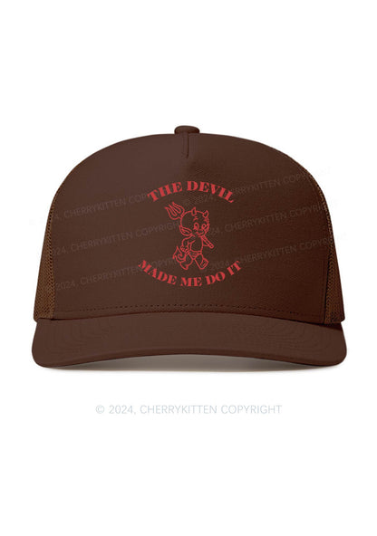 Devil Made Me Do It Y2K Trucker Mesh Hat Cherrykitten