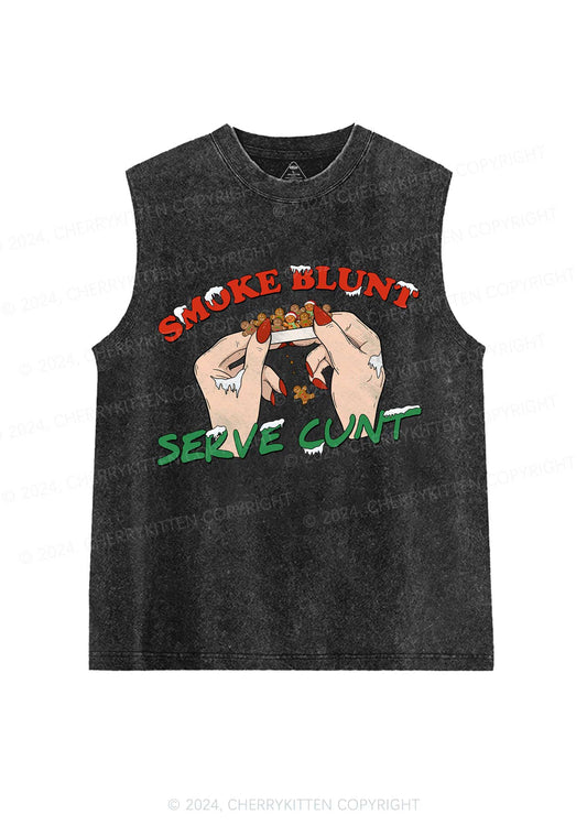 Christmas Smoke Blunt Y2K Washed Tank Cherrykitten