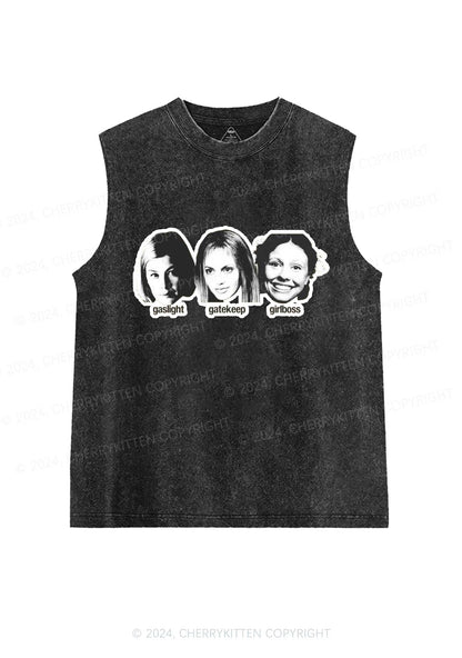 Halloween Girlboss Sticker Y2K Washed Tank Cherrykitten