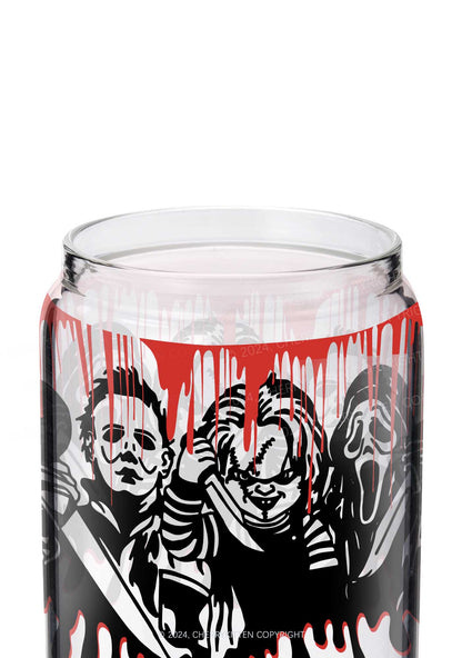 Halloween Killer Y2K Printed Glass Cup Cherrykitten