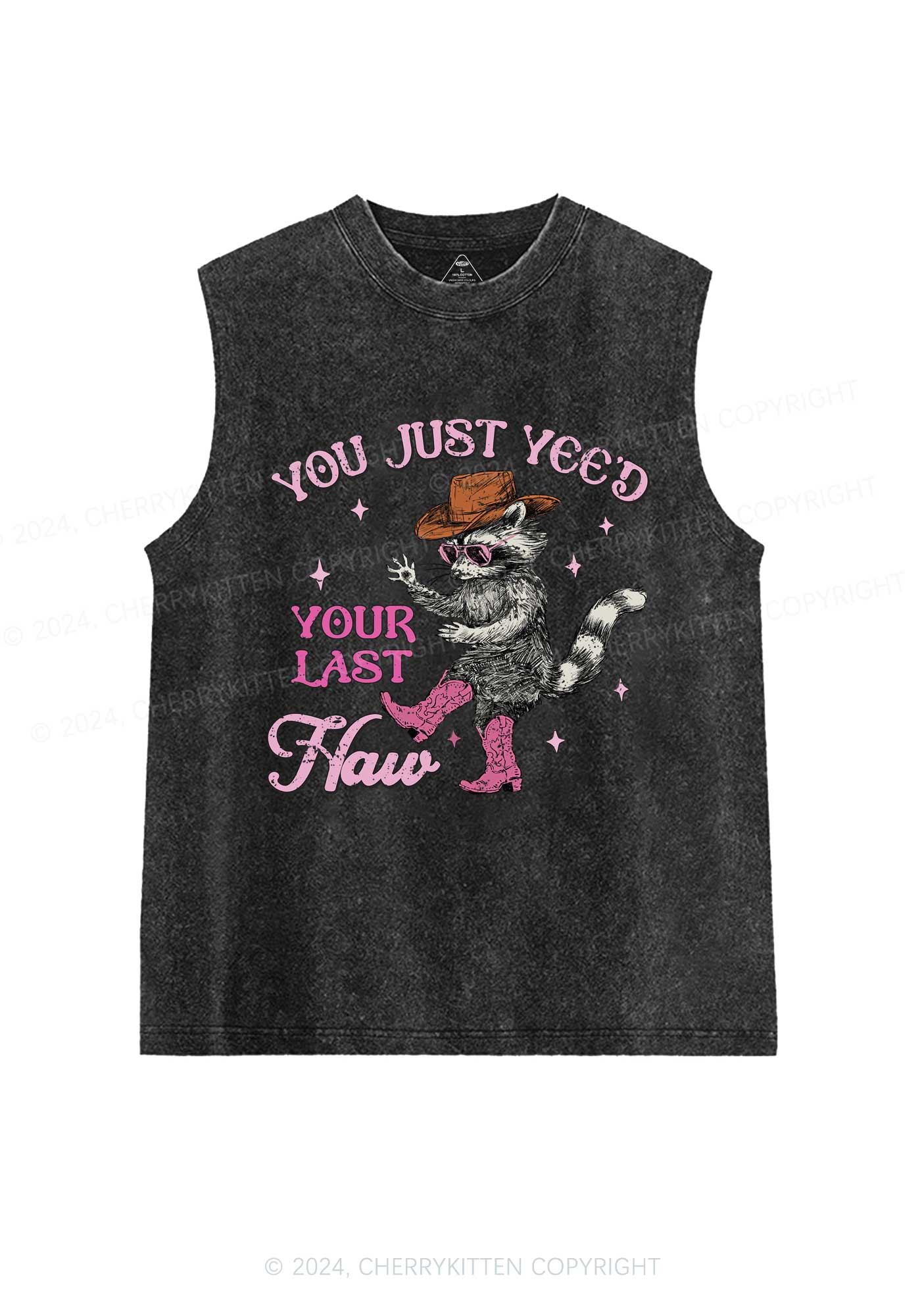 You Just Yeed Raccoon Y2K Washed Tank Cherrykitten