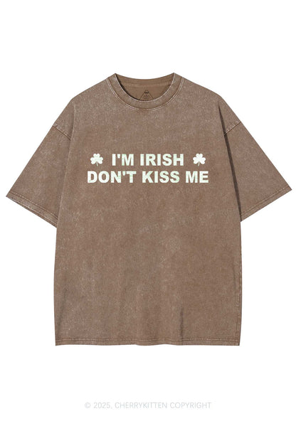 Dont Kiss Irish St Patricks Y2K Washed Tee Cherrykitten