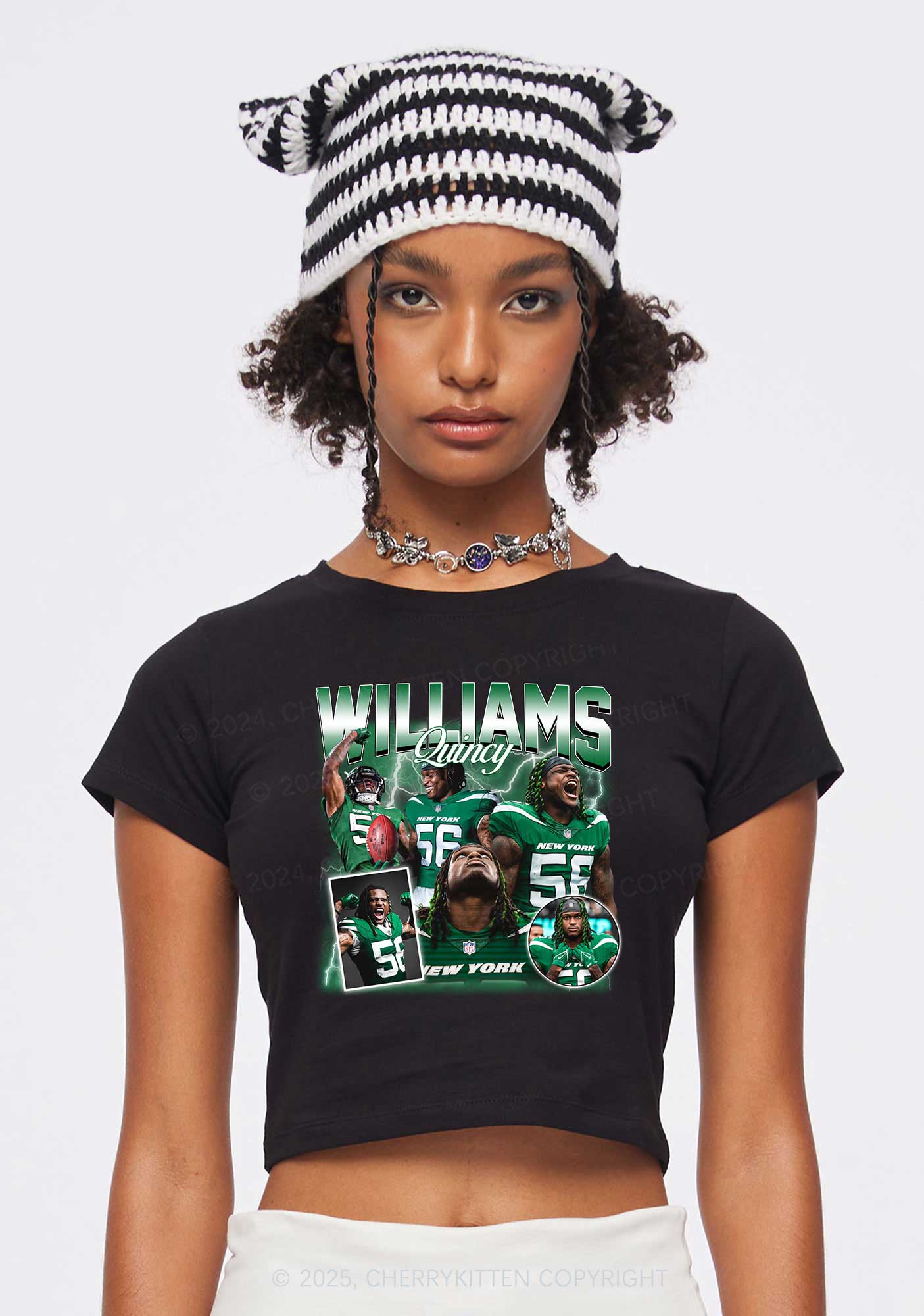 Green Williams Y2K Super Bowl Baby Tee Cherrykitten