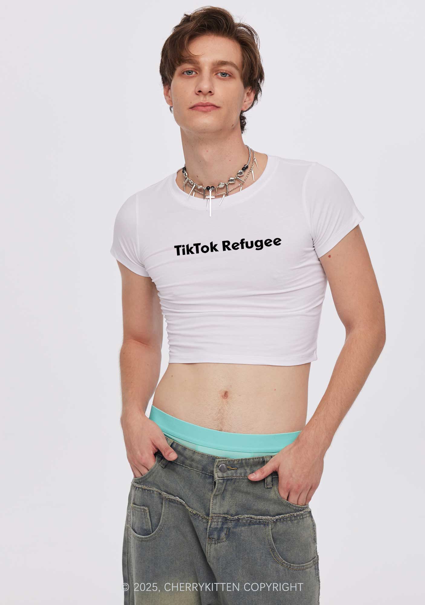 TT Refugee Y2K Baby Tee Cherrykitten