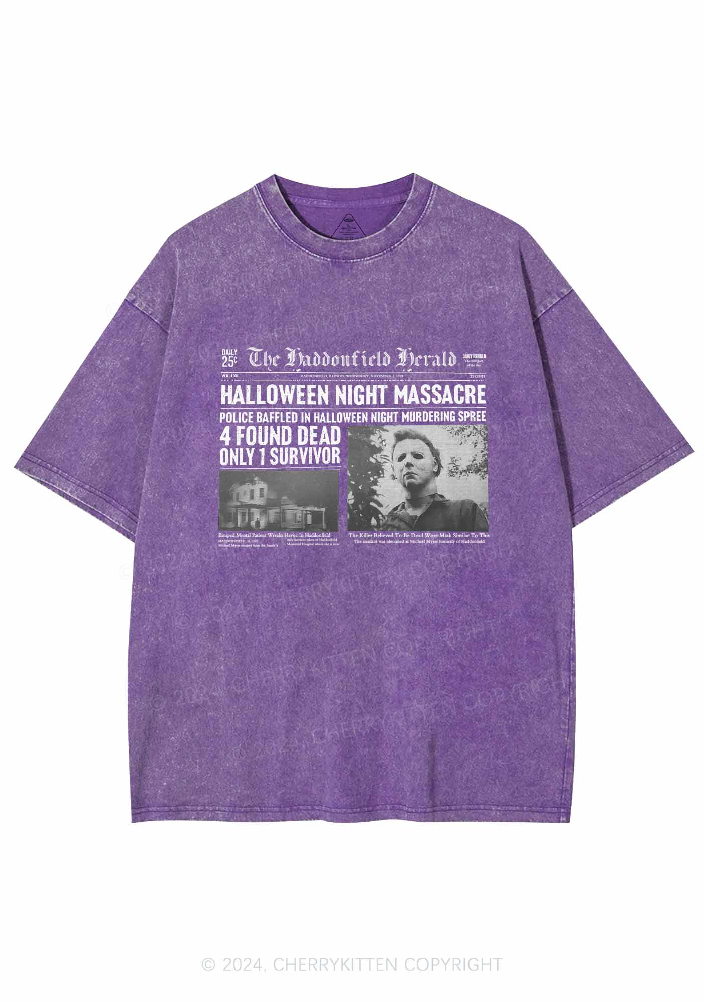 Halloween Night Massacre Y2K Washed Tee Cherrykitten