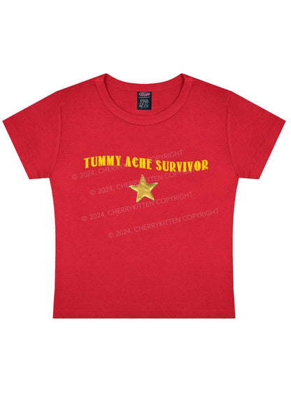 Tummy Ache Survivor Y2K Baby Tee Cherrykitten