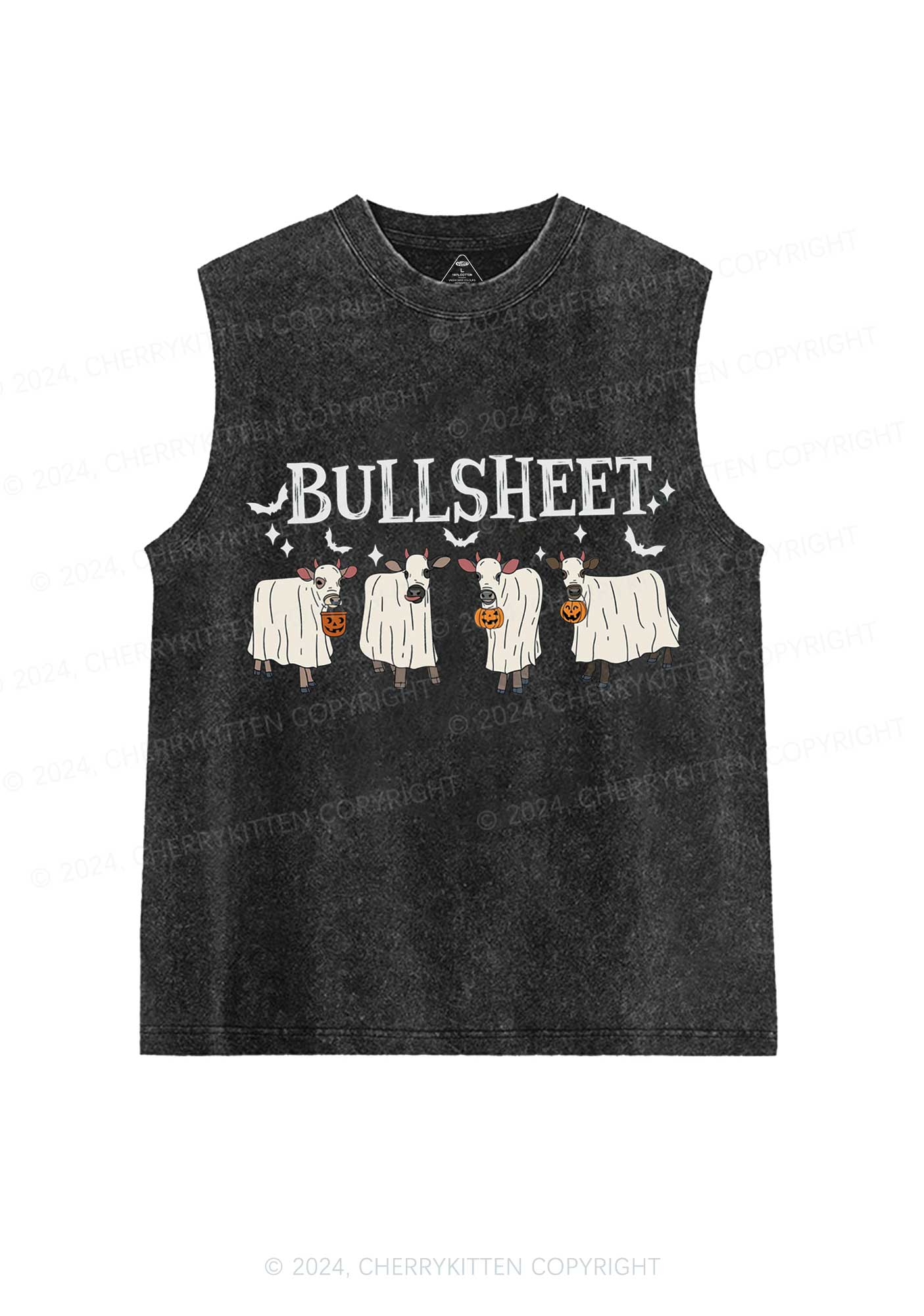 Halloween Bull Sheet Y2K Washed Tank Cherrykitten