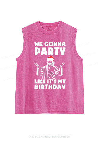 Christmas We Gonna Party Y2K Washed Tank Cherrykitten