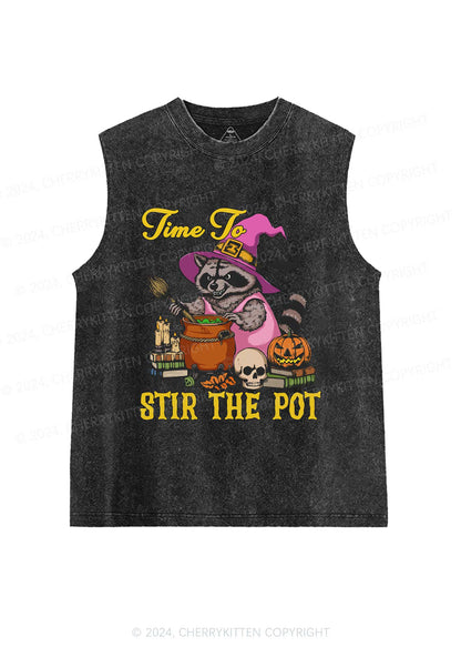 Halloween Stir The Pot Y2K Washed Tank Cherrykitten