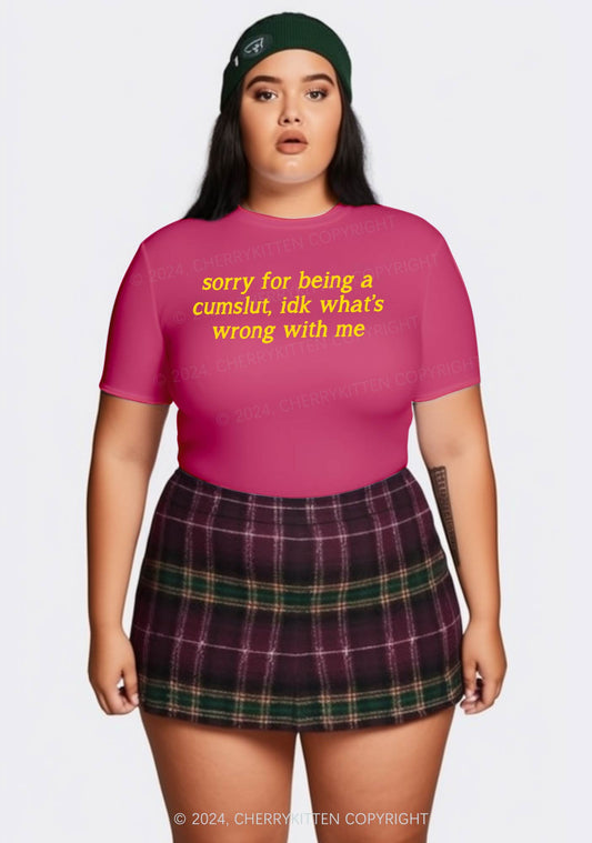 Curvy Sorry For Being Cxmslxt Y2K Baby Tee Cherrykitten