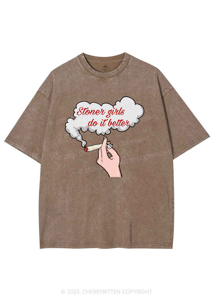 Stoner Girls Do It Better Y2K Washed Tee Cherrykitten