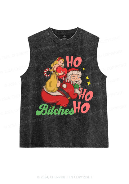 Christmas Ho Ho Ho Bxxches Y2K Washed Tank Cherrykitten