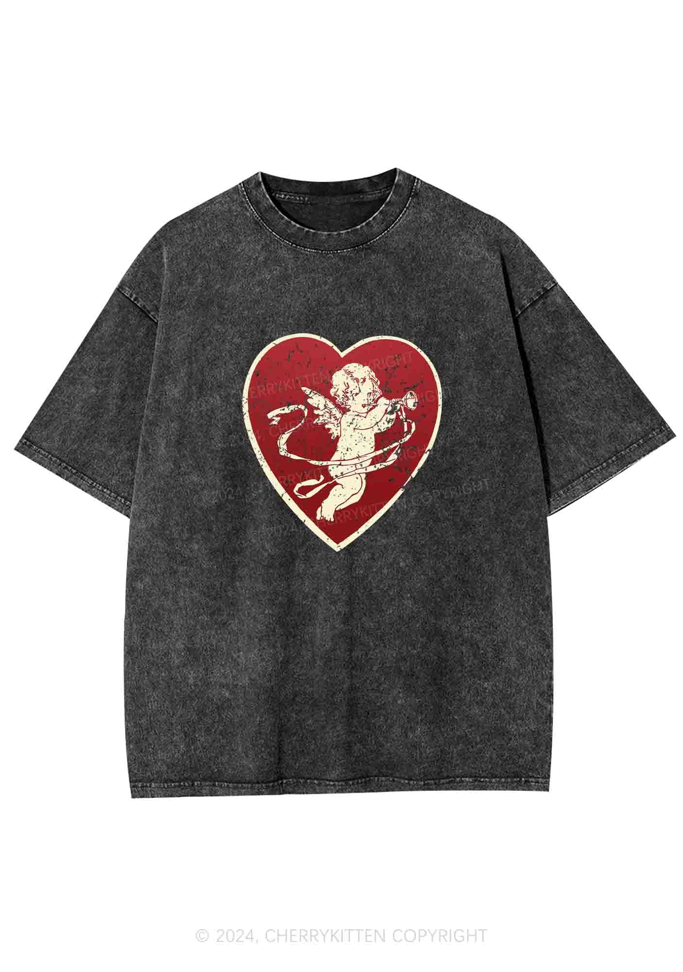 Trumpet Cupid Y2K Washed Tee Cherrykitten