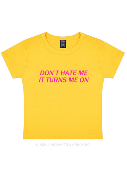 It Turns Me On Y2K Baby Tee Cherrykitten