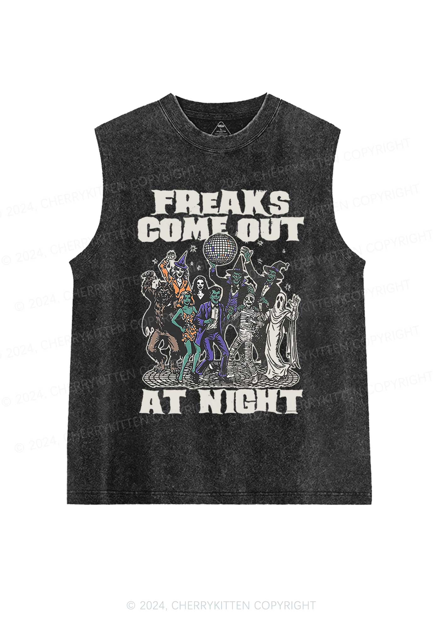 Halloween Freaks Come Out Y2K Washed Tank Cherrykitten