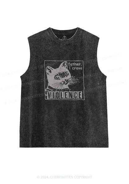 Father I Crave Violence Y2K Washed Tank Cherrykitten