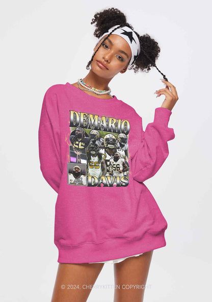 Yellow Demario Y2K Super Bowl Washed Sweatshirts Cherrykitten