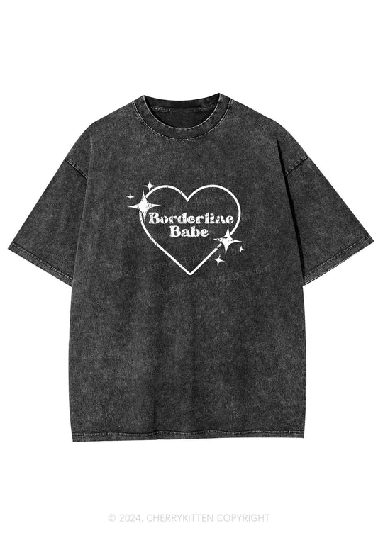 Borderline Personality Babe Y2K Washed Tee Cherrykitten