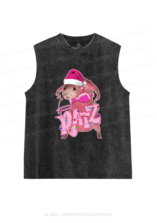 Christmas Ratz Y2K Washed Tank Cherrykitten