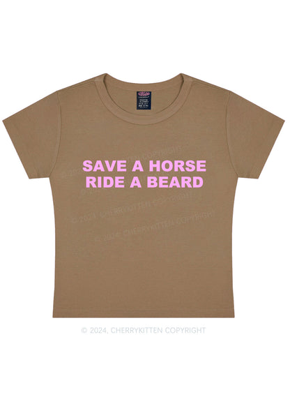 Ride A Beard Y2K Baby Tee Cherrykitten