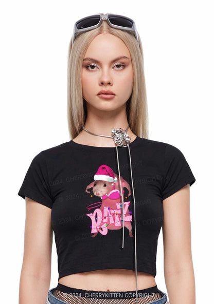 Christmas Ratz Y2K Baby Tee Cherrykitten