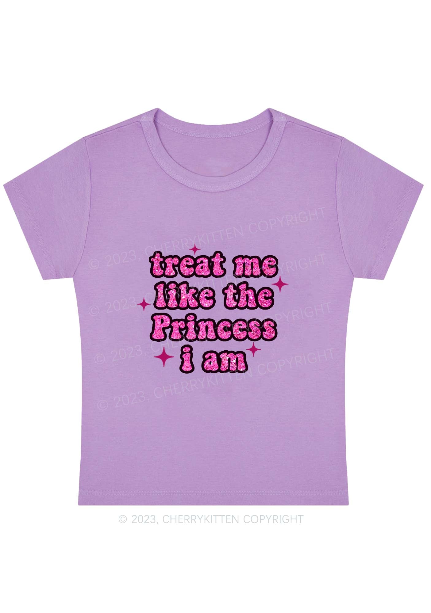 Treat Me Like The Princess I Am Y2K Baby Tee Cherrykitten