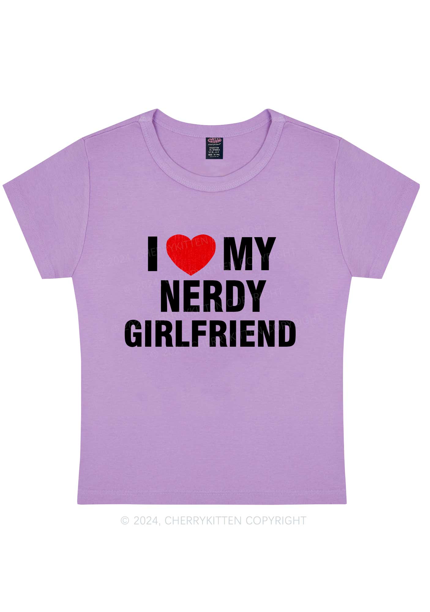 Love My Nerdy Girlfriend Y2K Valentine's Day Baby Tee Cherrykitten