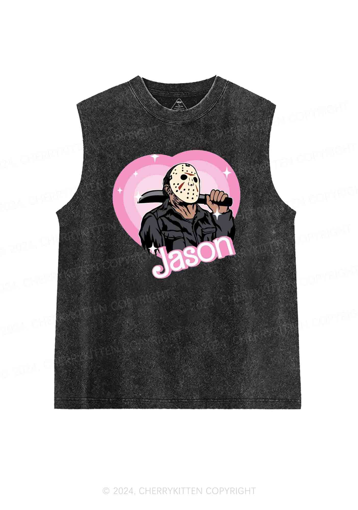 Halloween Mask Killer Y2K Washed Tank Cherrykitten