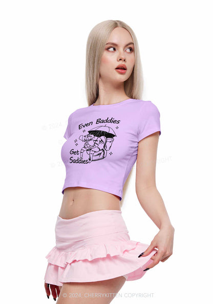 Smoking Cat Y2K Baby Tee Cherrykitten