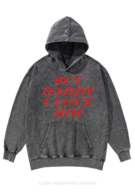 But Daddy I Love Him Y2K Washed Hoodie Cherrykitten