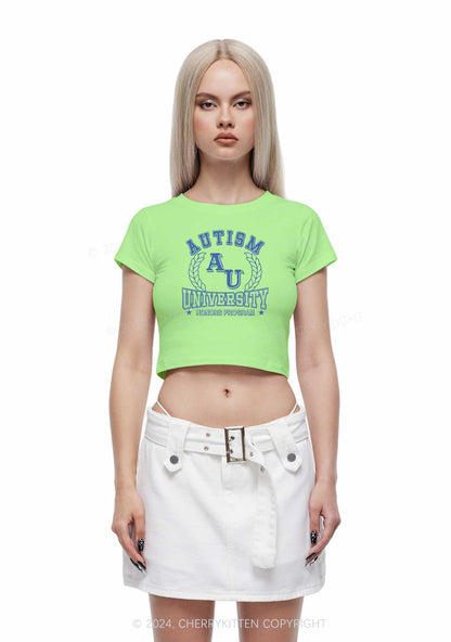 AU University Y2K Baby Tee Cherrykitten