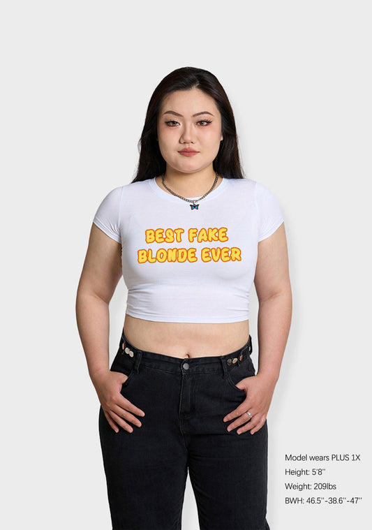 Curvy Best Fake Blonde Ever Baby Tee