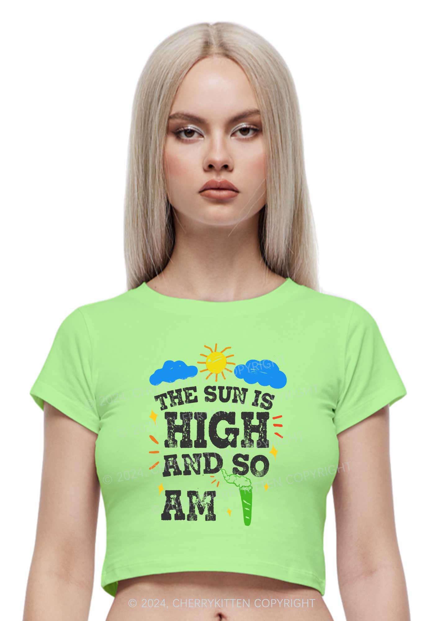 I Am High Y2K Baby Tee Cherrykitten