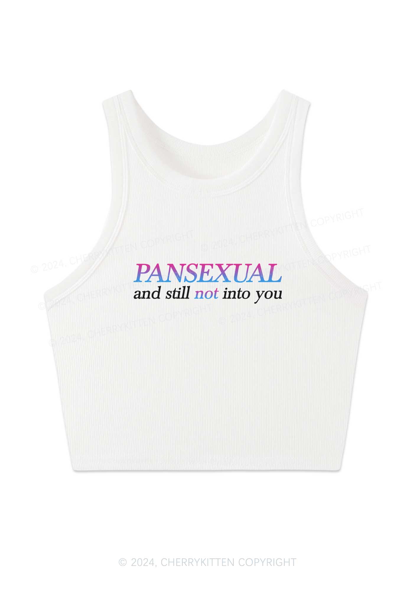 Pansexual Still Not Into You Y2K Crop Tank Top Cherrykitten