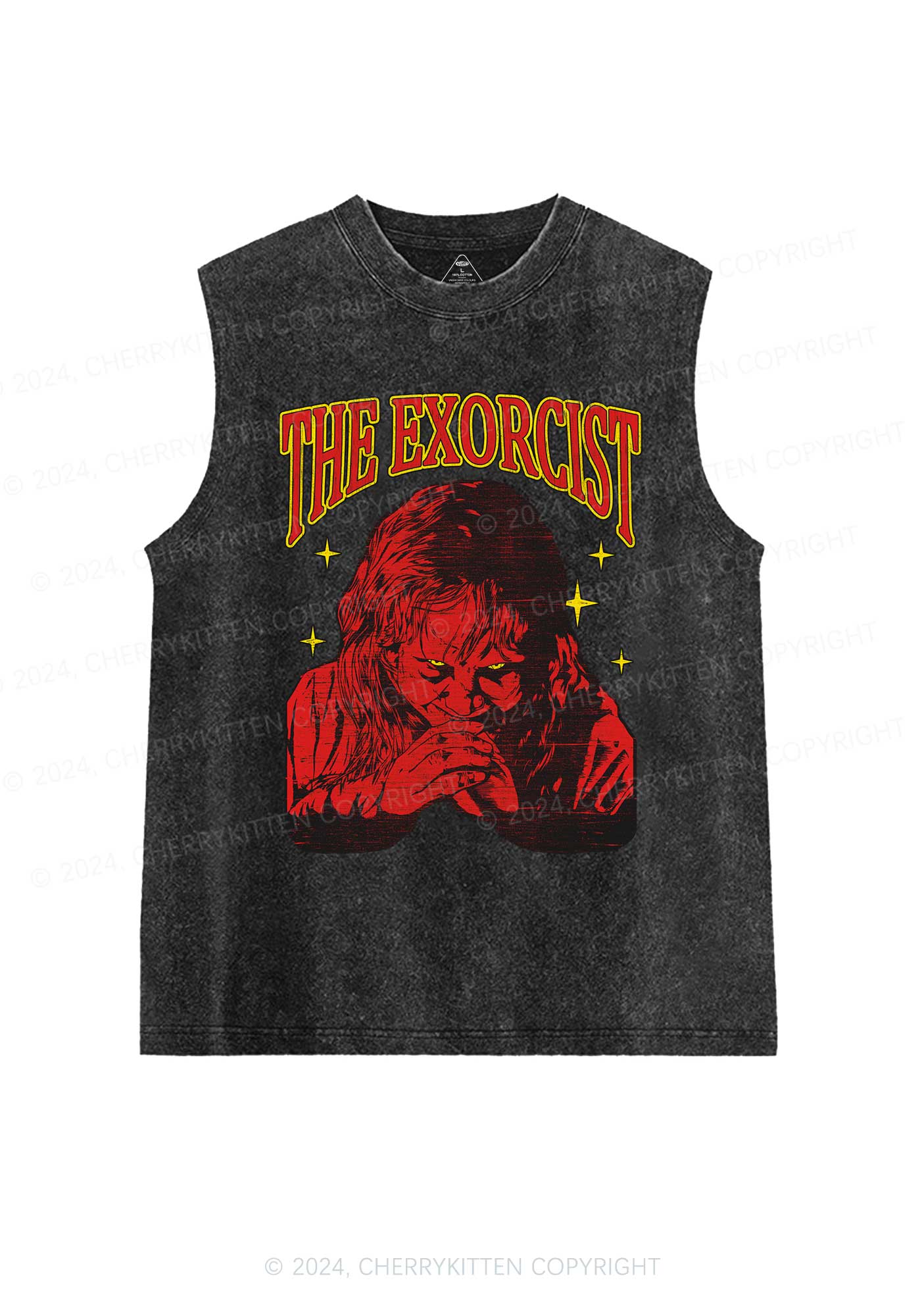 Halloween The Exorcist Y2K Washed Tank Cherrykitten