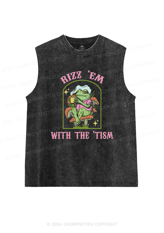 Tism Rizz Frog Y2K Washed Tank Cherrykitten