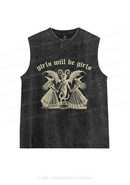 Halloween Girls Witch Y2K Washed Tank Cherrykitten