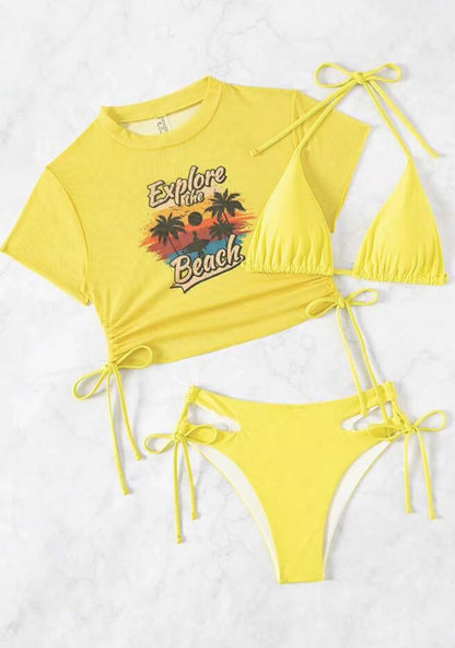 Explore The Beach Three Pieces Bikini Set