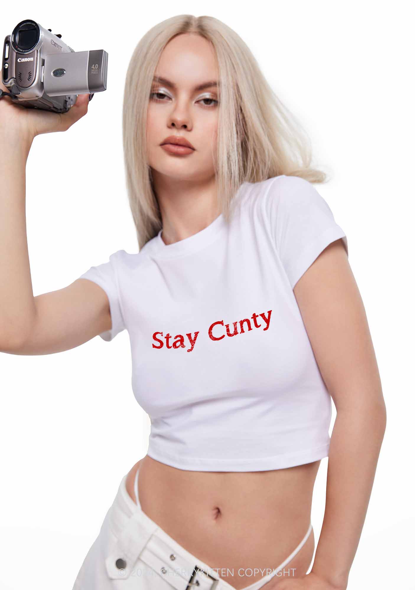 Stay Cxnty Y2K Baby Tee Cherrykitten