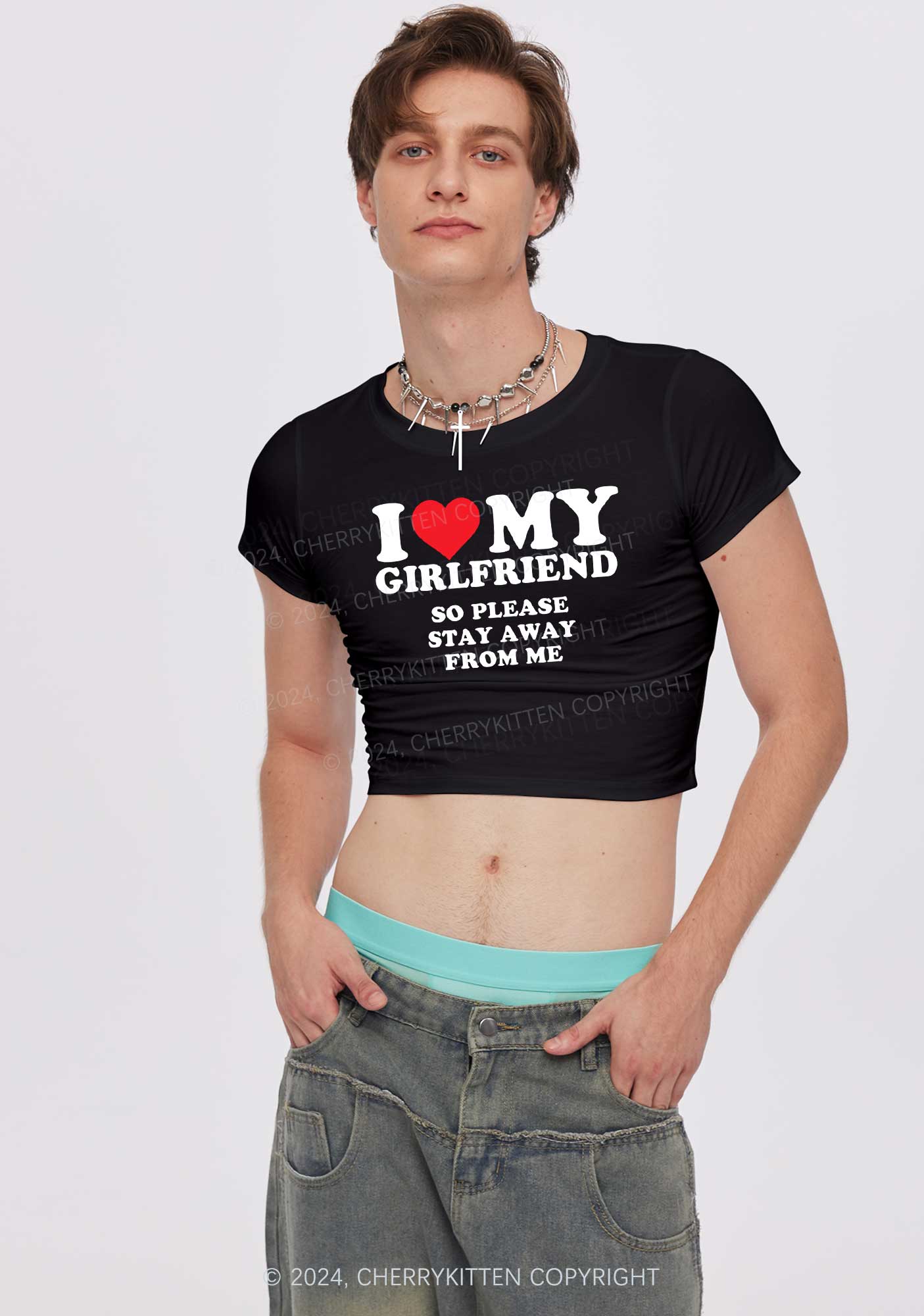 I Love My GF Y2K Valentine's Day Baby Tee Cherrykitten