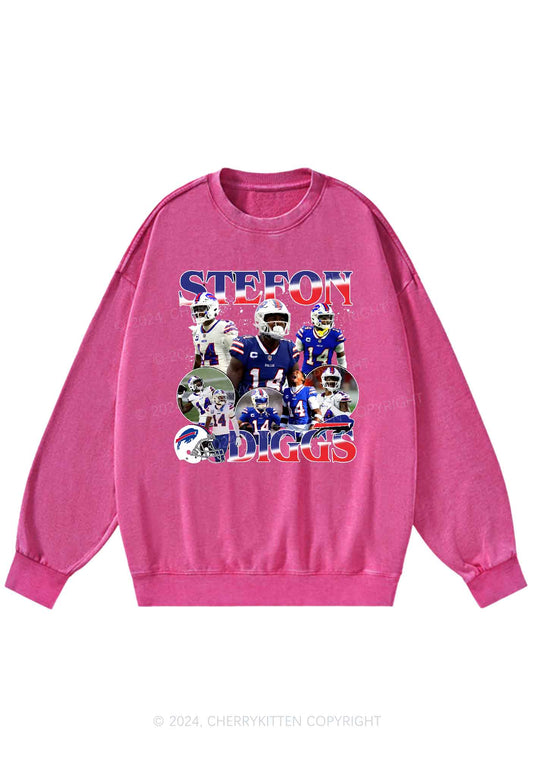 Blue Red Stefon Y2K Super Bowl Washed Sweatshirts Cherrykitten