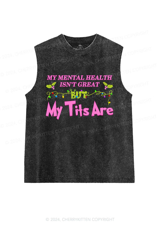 Christmas Mental Health Isn't Great Y2K Washed Tank Cherrykitten