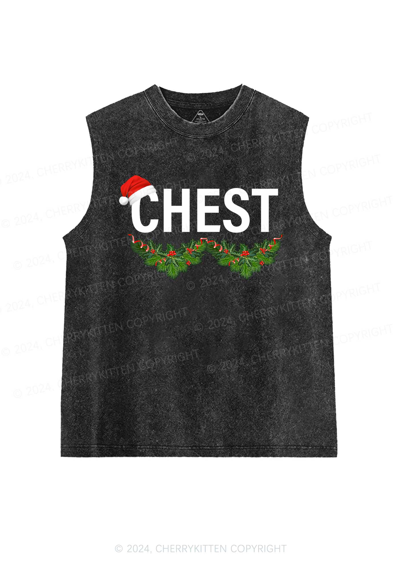 Christmas Chest Y2K Washed Tank Cherrykitten