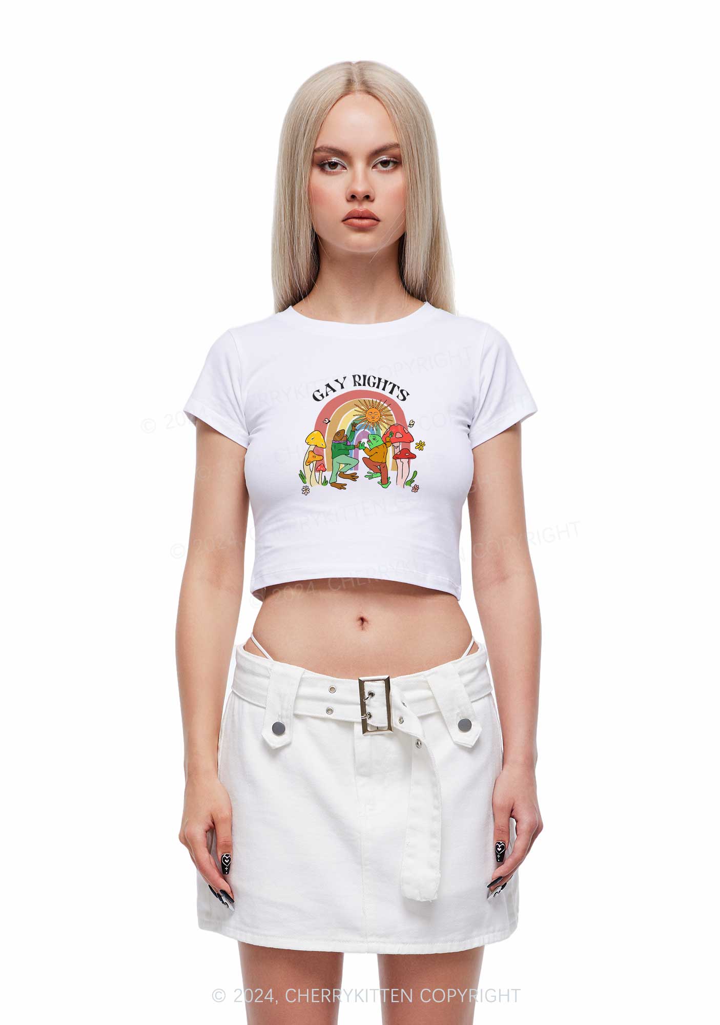 Gay Rights Y2K Baby Tee Cherrykitten