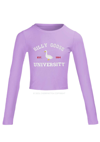 Silly Goose University EST 1994 Long Sleeve Crop Top Cherrykitten